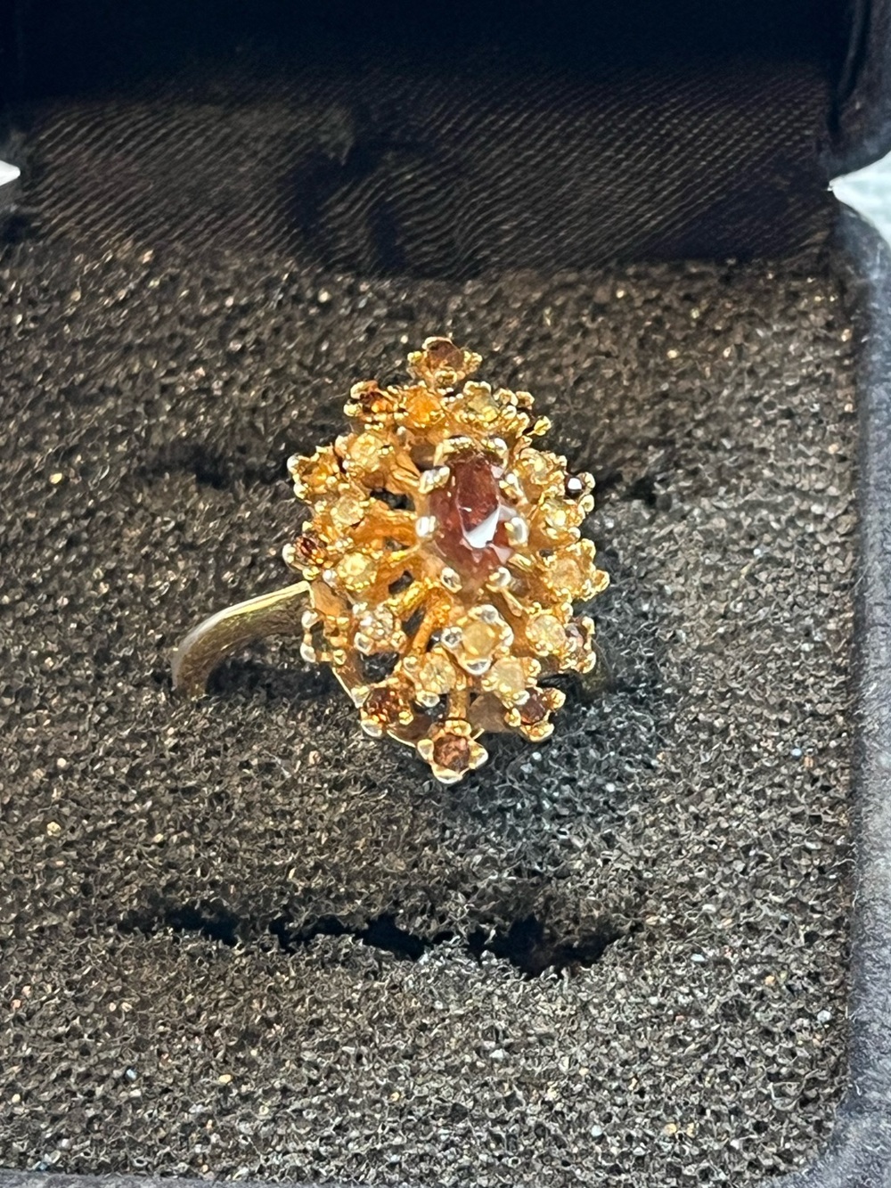 Vintage Gold-Tone Floral Cluster Ring